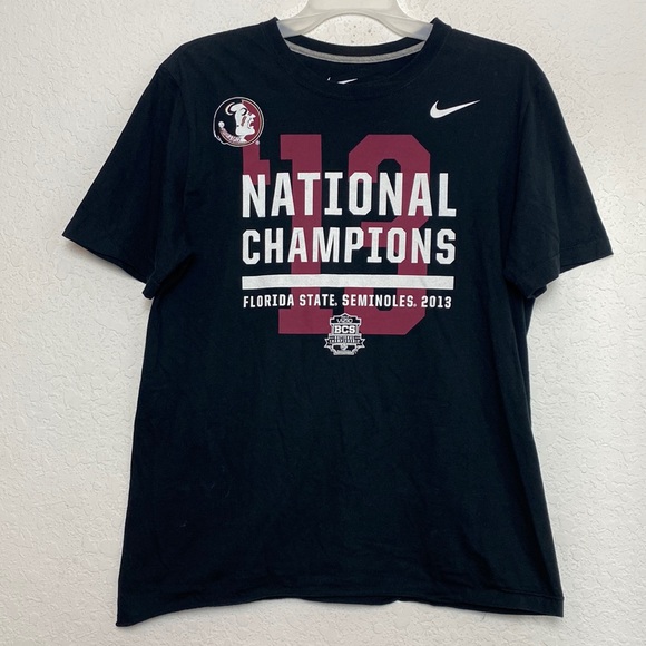✅Men Nike FSU National Championship Tee Shirt Size L - Picture 1 of 4